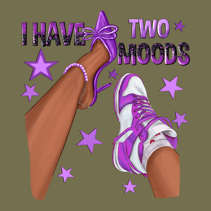 Purple I Have Two Moods Afro Girl Sneakers Vintage Hoodie by texasbilliewilder | Teevron