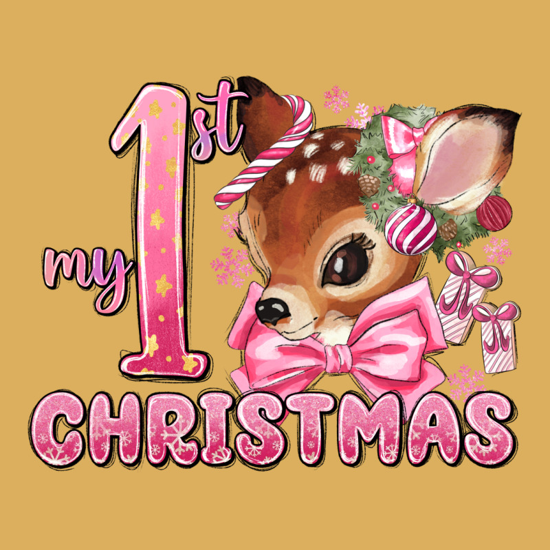 My First Christmas Pink Reindeer Premium Hoodie by MaliasSmallBusiness | Teevron