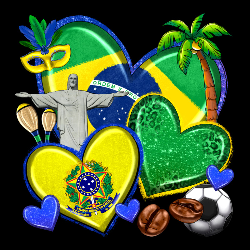 Brazil Hearts Heavyweight Sweatshirt by texasbilliewilder | Teevron