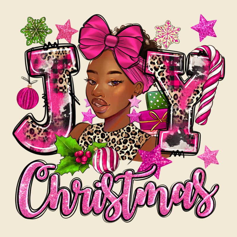 Pink Christmas Joy Black Woman Premium Hoodie by MaliasSmallBusiness | Teevron
