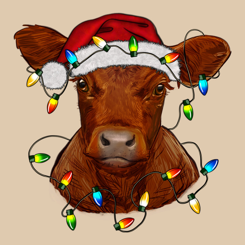 Christmas Baby Red Angus Calf With Lights Heavyweight Sweatshirt by RanaPortraitStore | Teevron