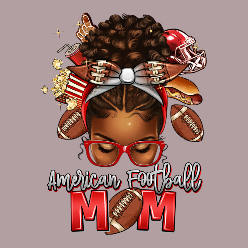 American Football Mom Red And Silver Afro Messy Bu Vintage Hoodie by texasbilliewilder | Teevron
