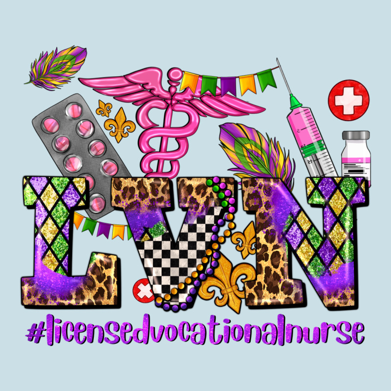 Mardi Gras  Lvn Licensed Vocational Nurse Ladies Tee by AdoDesignShop | Teevron