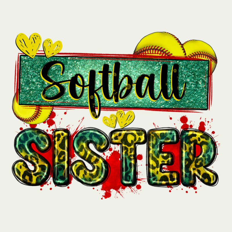 Softball Sister With Leopard Urban Heavy Tee by Zillion Design Studio | Teevron