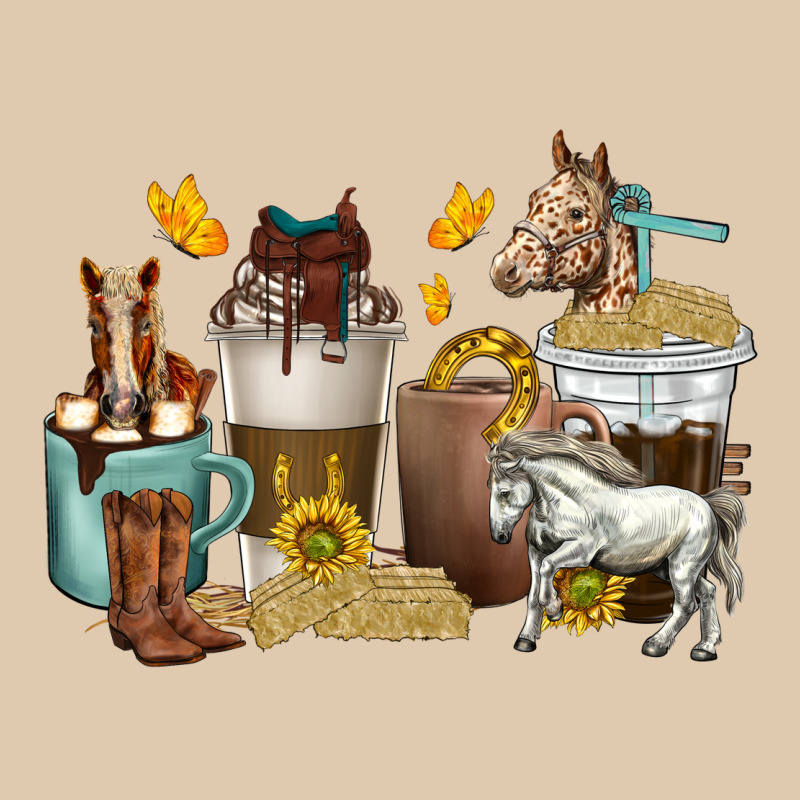 Coffee Cups Horses Heavyweight Sweatshirt by texasbilliewilder | Teevron