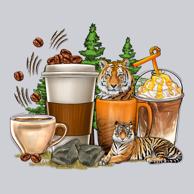 Coffee Cups Tiger With Coffee Beans Heavyweight Sweatshirt by texasbilliewilder | Teevron