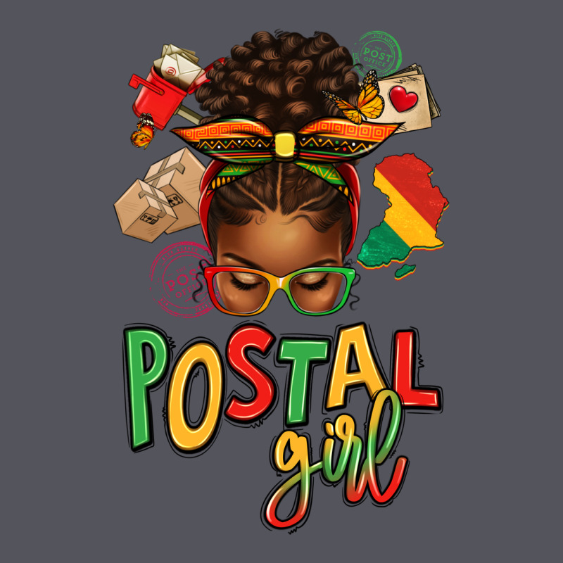 Juneteenth Afro Messy Bun Postal Girl Vintage Hoodie by texasbilliewilder | Teevron