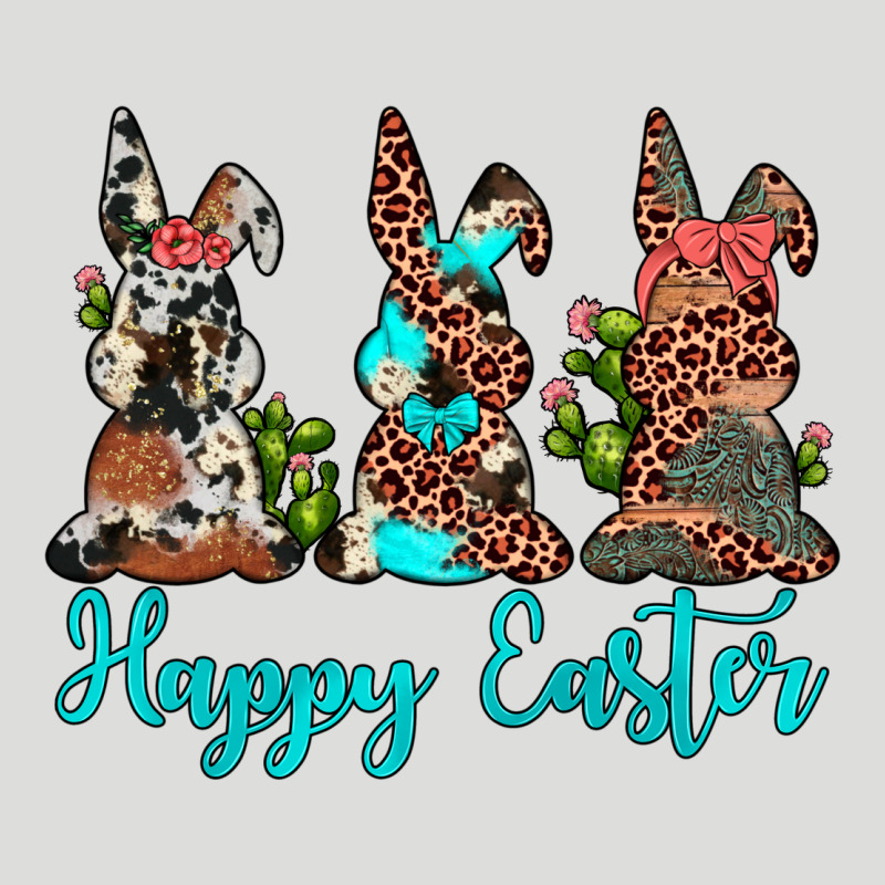 Happy Easter Leopard Cowhide Turquoise Cactus Bunny's Zipper Hoodie by JahusDesignShop | Teevron