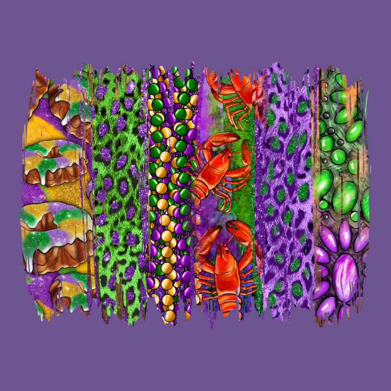 Mardi Gras Brush Strokes King Cake And Craw Fish Vintage Tee by RanaPortraitStore | Teevron