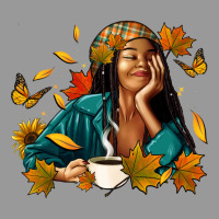 Fall Afro Woman With Coffee Vintage Hoodie | Teevron