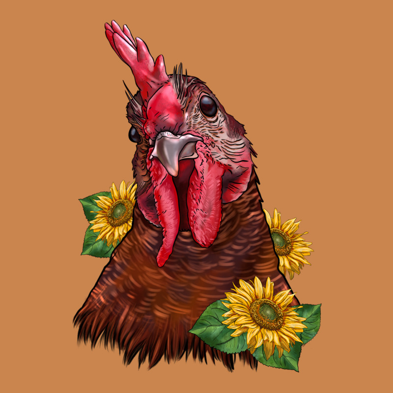 Rooster Sunflower Heavyweight Hoodie by BarkalooDesign | Teevron