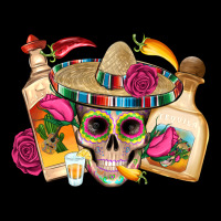 Mexican Skull Sombrero Tequila Bottle Paper Roses Urban Hoodie | Teevron