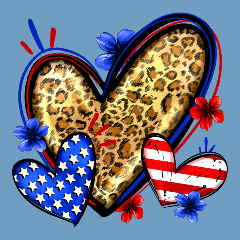 American Flag Heart Leopard Urban Heavy Tee by Zillion Design Studio | Teevron