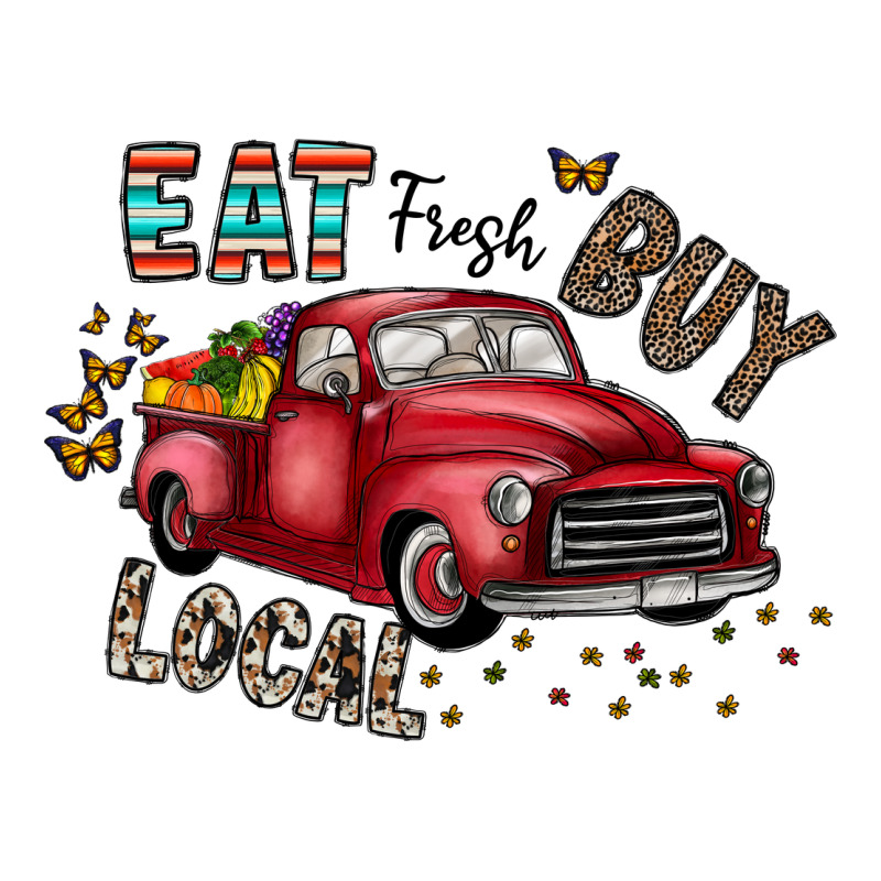 Eat Fresh Buy Local Long Sleeve Tee by CowhideDigitalArt | Teevron