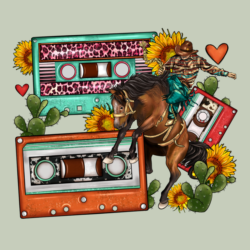 Rodeo Sunflower Cactus Cassette Long Sleeve Tee by FaDigitalArtStudio | Teevron