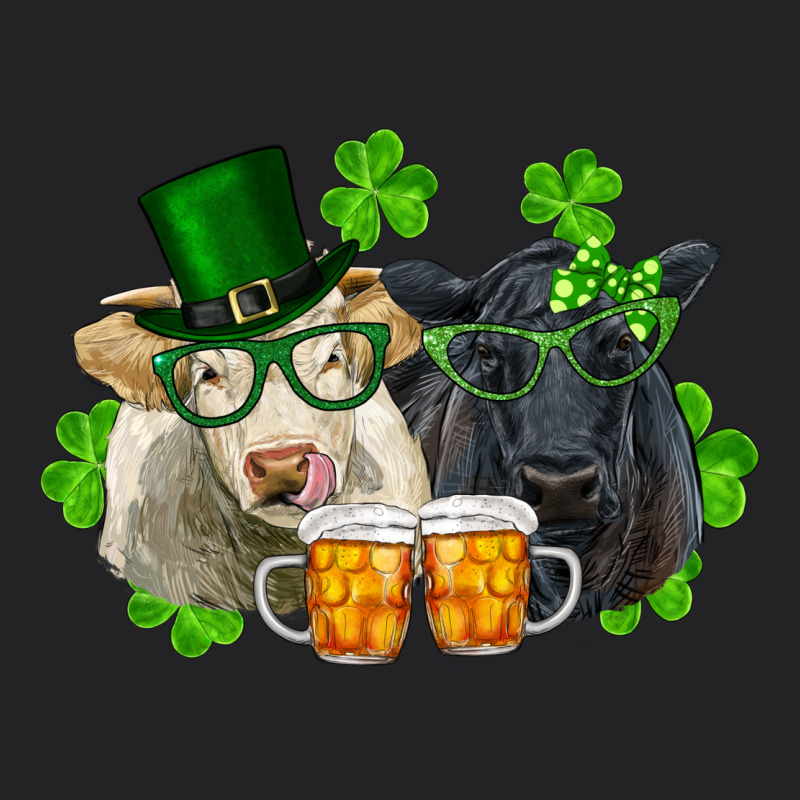 St. Patrick's Day Charolais And Black Angus Cows Vintage Tee by RanaPortraitStore | Teevron