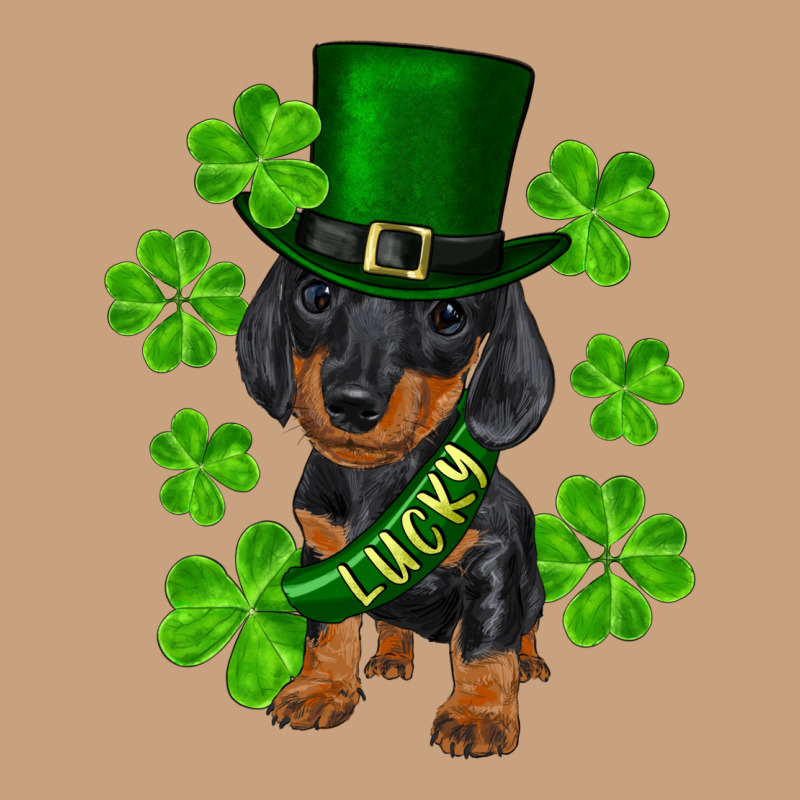 St. Patrick's Day Lucky Dachshund Puppy Vintage Tee by RanaPortraitStore | Teevron