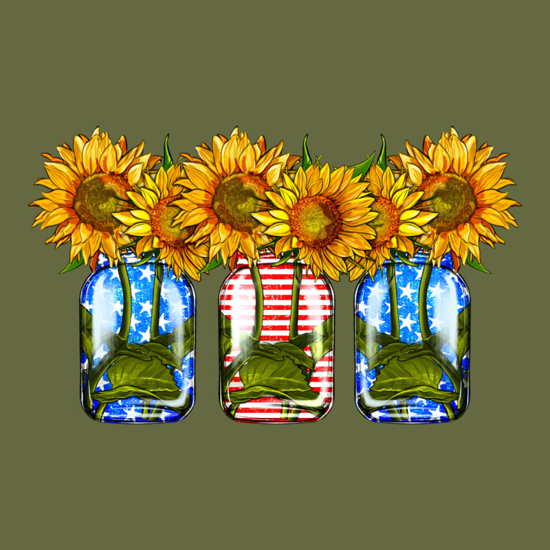 American Sunflower Mason Jar Long Sleeve Tee by HRA Design Shop | Teevron