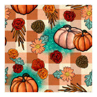 floral pumpkins seamless pattern | Teevron