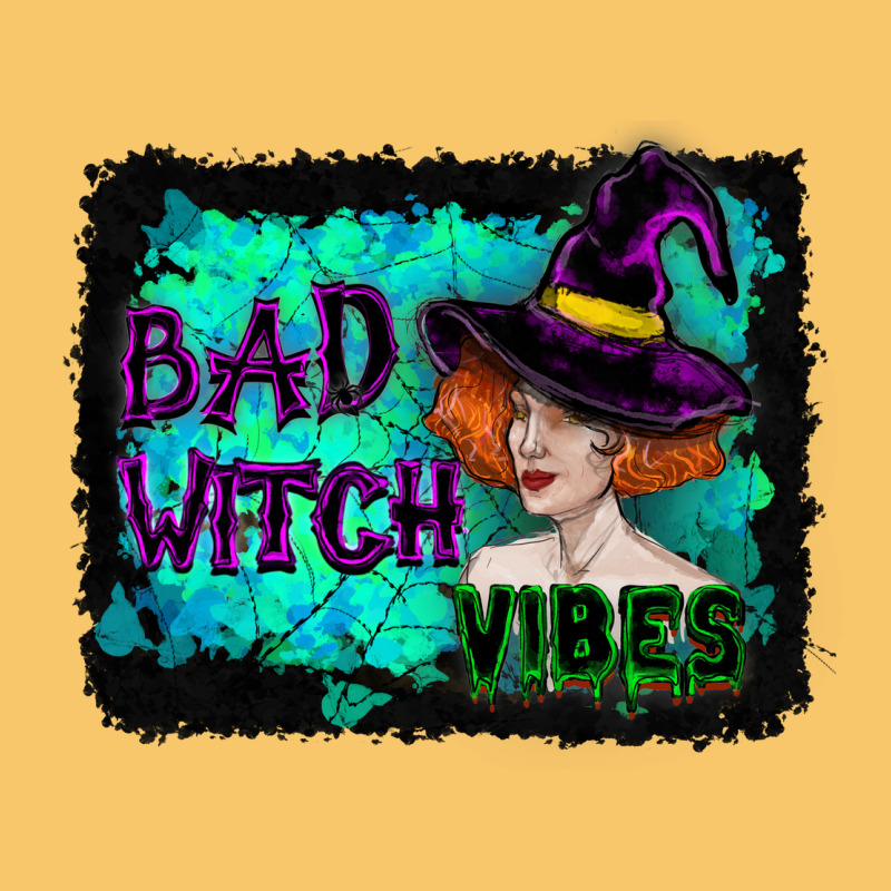Halloween Bad Witch Vibes Watercolor Vintage Hoodie by RanaPortraitStore | Teevron