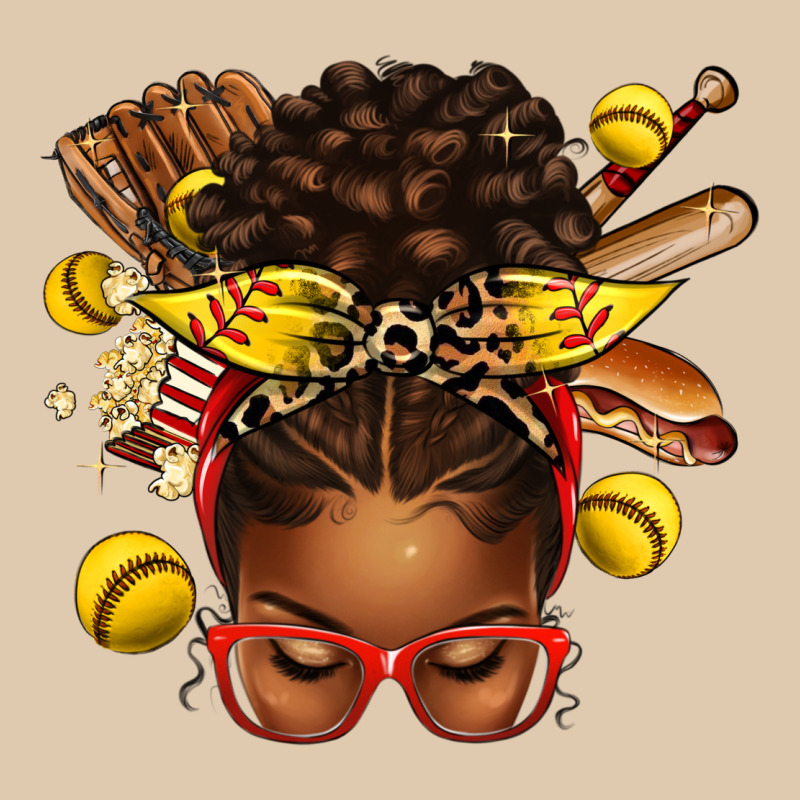 Softball Afro Messy Bun Heavyweight Sweatshirt by texasbilliewilder | Teevron