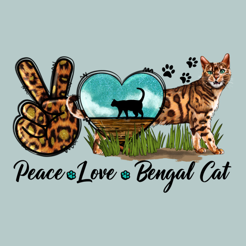 Peace Love Bengal Cat Heavy Core Tee by LillyAllenDesigns | Teevron