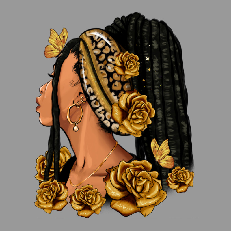Gold Roses Afro Woman Vintage Hoodie by RanaPortraitStore | Teevron