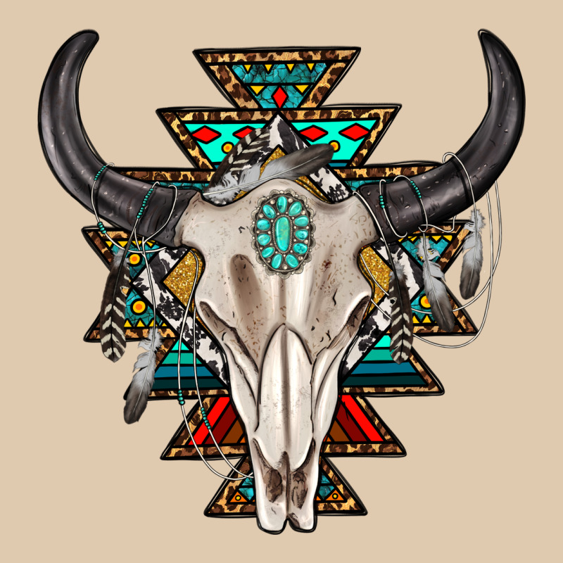 Western Aztec Bull Skull With Gemstone Heavyweight Sweatshirt by texasbilliewilder | Teevron