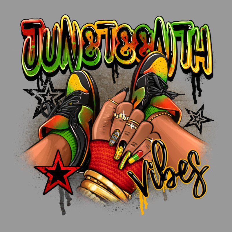 Juneteenth Vibes Black Girl Sneakers Vintage Hoodie by RanaPortraitStore | Teevron