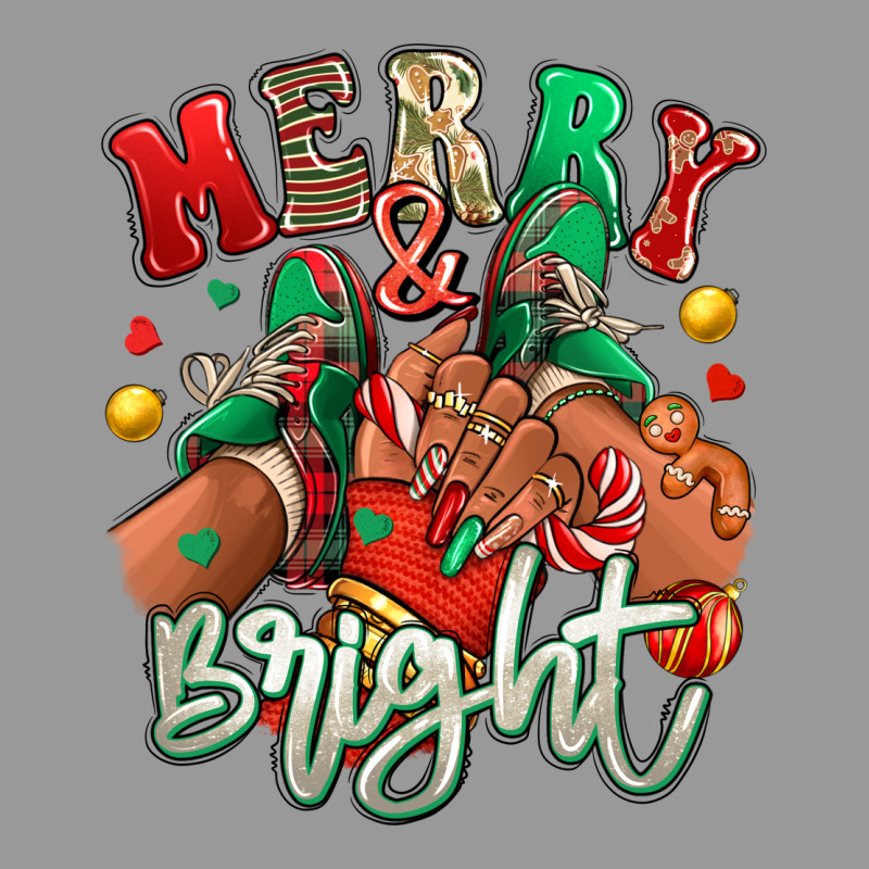 Merry And Bright Black Girl Sneakers Vintage Hoodie by RanaPortraitStore | Teevron