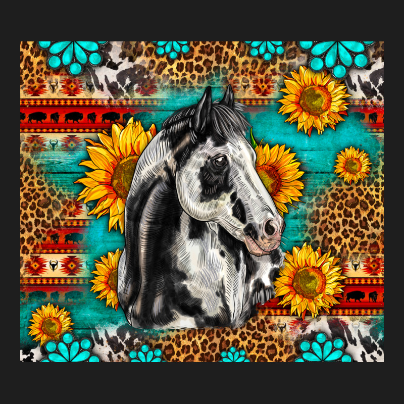 Aztec Sunflowers Horse Heavyweight Hoodie by LillyAllenDesigns | Teevron