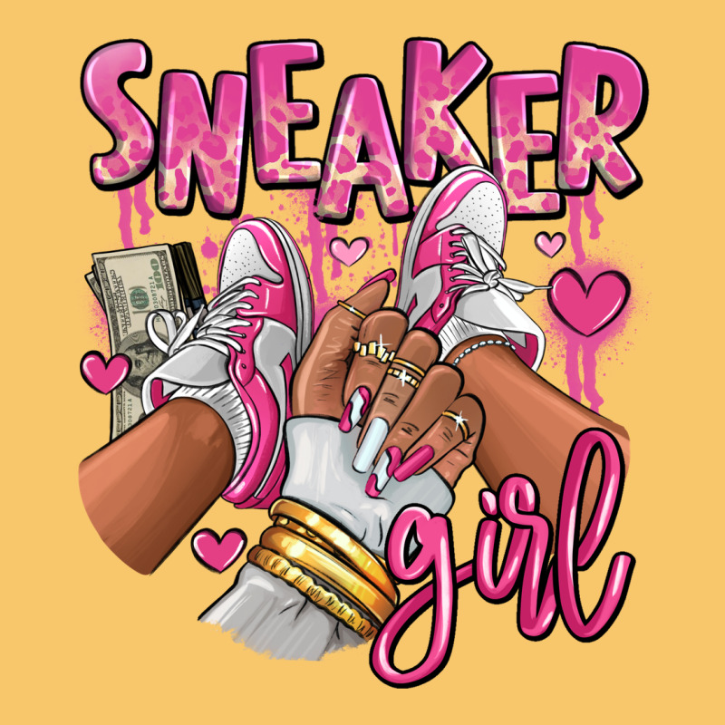 Pink And White Sneaker Girl Vintage Hoodie by RanaPortraitStore | Teevron