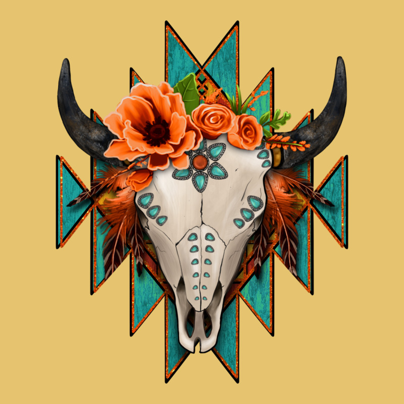 Aztec Turquoise Bull Skull Premium Sweatshirt by Jasminsmagicworld | Teevron