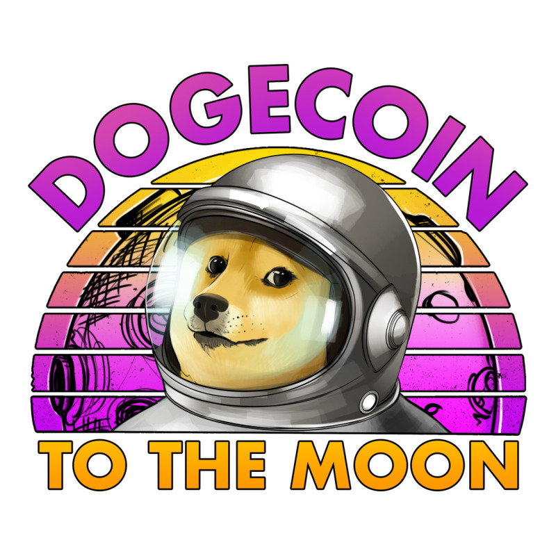 Doge Coin To The Moon 80's Retro Sunset Heavyweight Hoodie by Jasminsmagicworld | Teevron