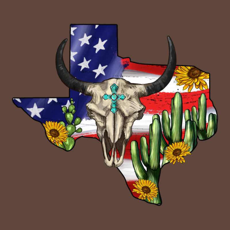Bull Skull Texas Map American Playng Classic Tee by BarkalooDesign | Teevron