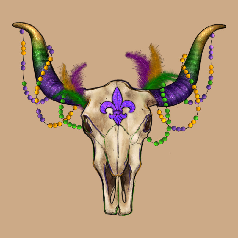 Mardi Gras Bull Skull Vintage Hoodie by RanaPortraitStore | Teevron
