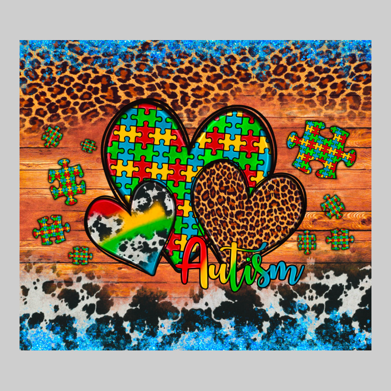 Autism Awareness Hearts Leopard Cowhide Premium Tee by Artiststas | Teevron