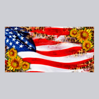 Usa Flag And Sunflower License Plate Classic Tee | Teevron