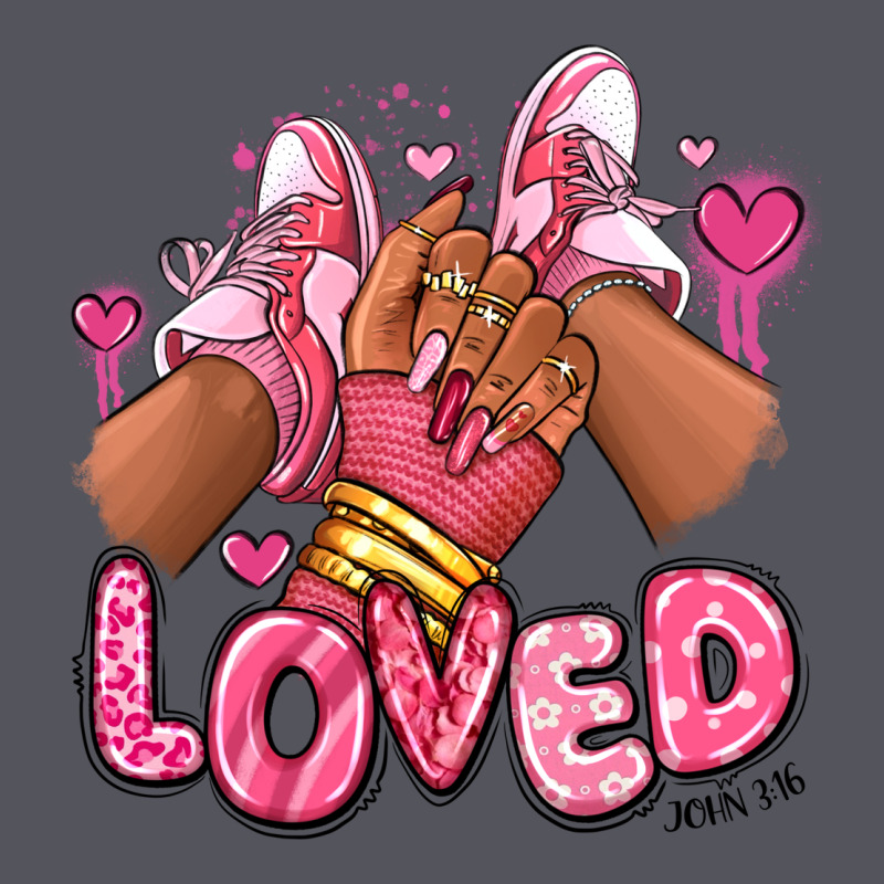 Loved Valentine's Day Afro Girl Sneakers Vintage Hoodie by RanaPortraitStore | Teevron