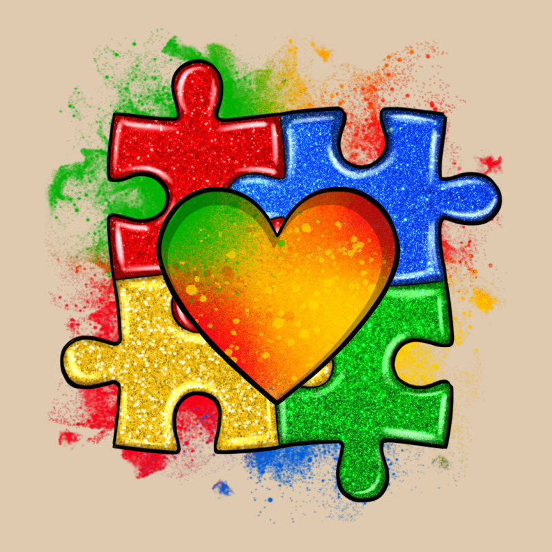 Autism Puzzle Pieces Heart Heavyweight Sweatshirt by Zillion Design Studio | Teevron