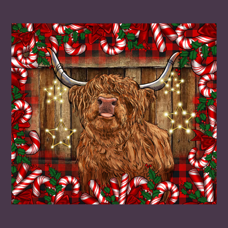 Christmas Highland Cow With Candy Canes Heavyweight Hoodie by BarkalooDesign | Teevron