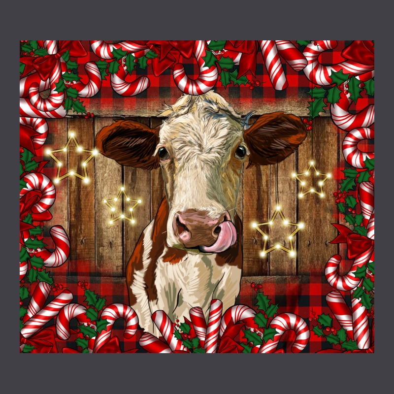 Christmas Heifer With Candy Canes Heavyweight Hoodie by BarkalooDesign | Teevron