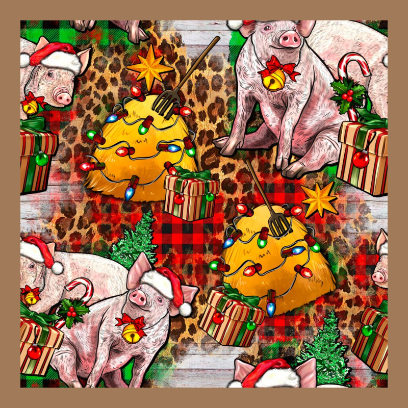 Christmas Pig  Tartan With  Hay And Christmas Ligh Classic Tee by FaDigitalArtStudio | Teevron