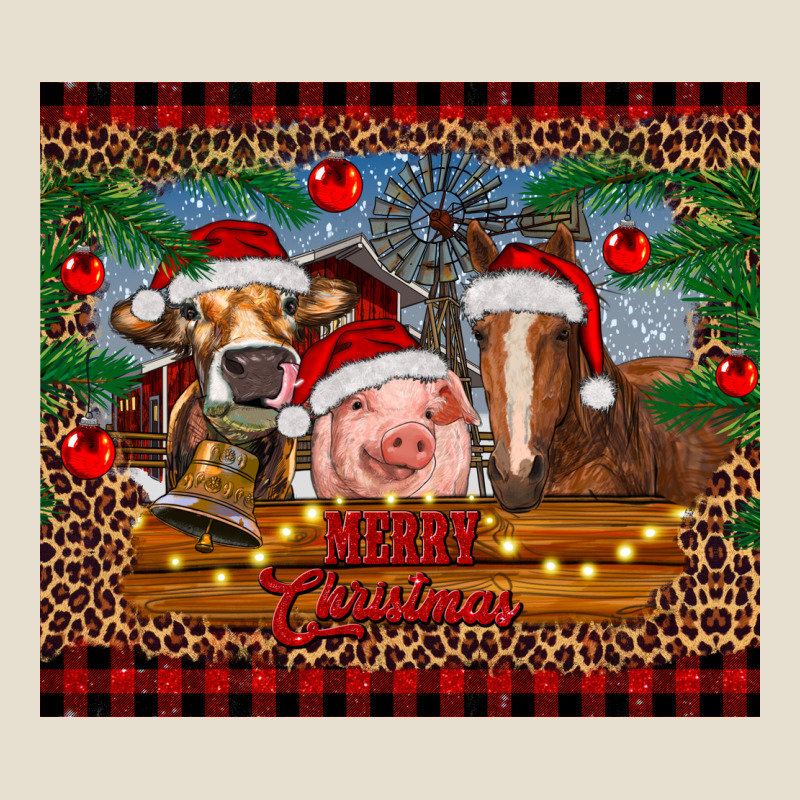 Merry Christmas Cow Pig And Horse Urban Heavy Tee by RanaPortraitStore | Teevron