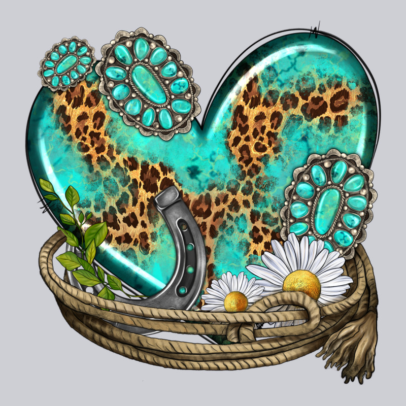Turquoise Western Heart With Horseshoe Heavyweight Sweatshirt by texasbilliewilder | Teevron