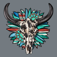 Western Bull Skull With Sunflower And Gemstone Heavyweight Sweatshirt | Teevron