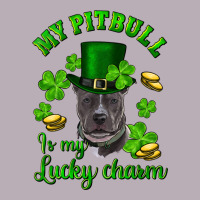 St Patricks Day My Pitbuli My Lucky Charm With Hat Vintage Tee | Teevron
