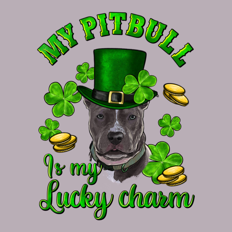 St Patricks Day My Pitbuli My Lucky Charm With Hat Vintage Tee by RanaPortraitStore | Teevron