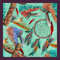 Pipe Tomahawk Dreamcatcher Headdress Seamless Patt Long Sleeve Tee | Teevron