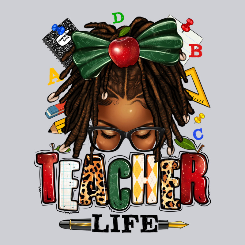 Teacher Life Afro Locs Messy Bun Heavyweight Sweatshirt by texasbilliewilder | Teevron
